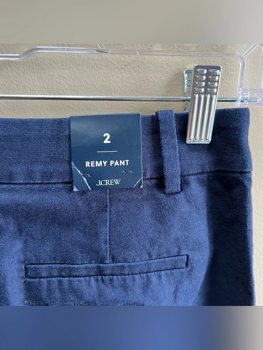 NWT J Crew Remy Navy Linen Blend Pants Sz 2